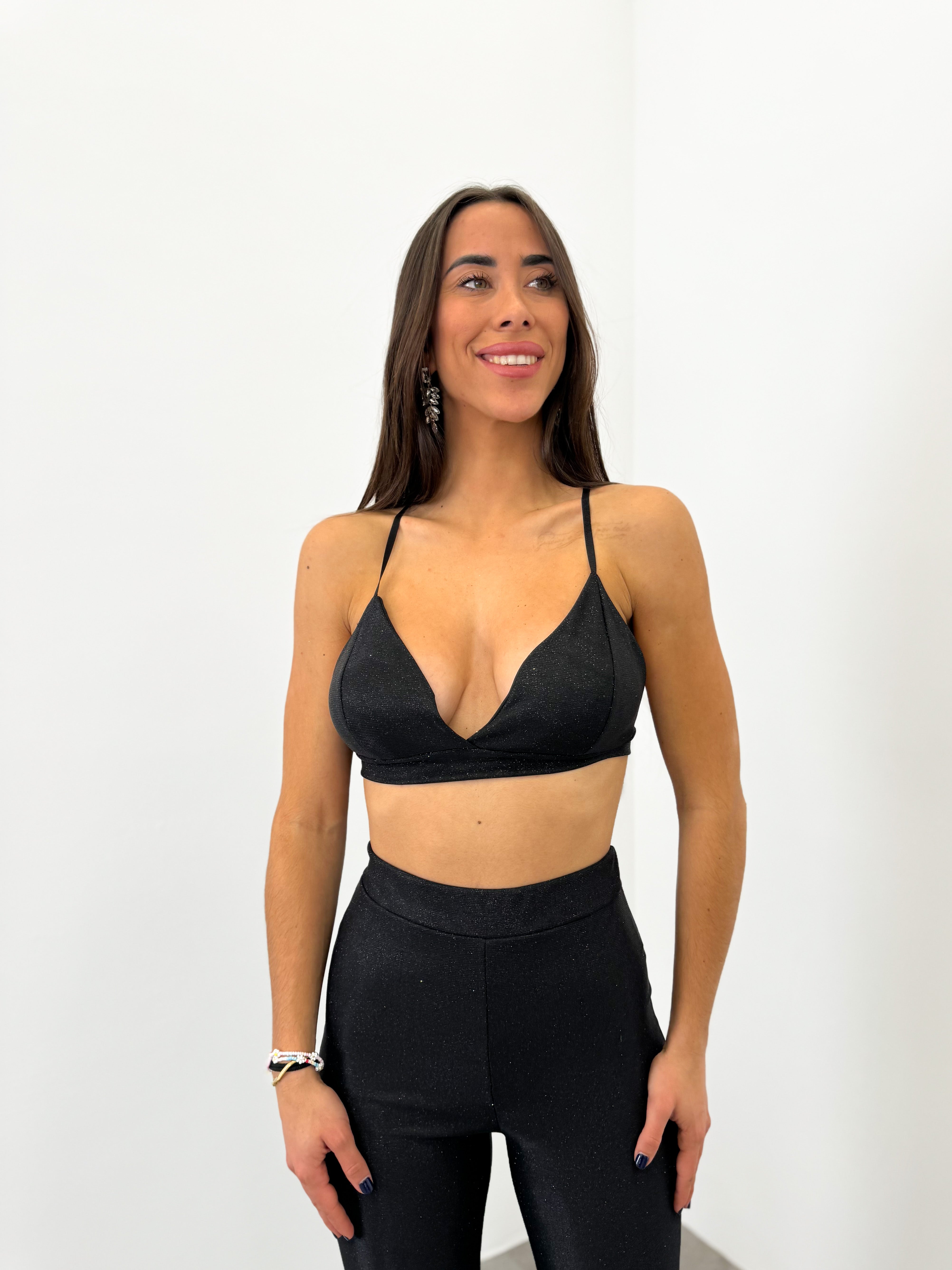 Top lurex conjunto negro