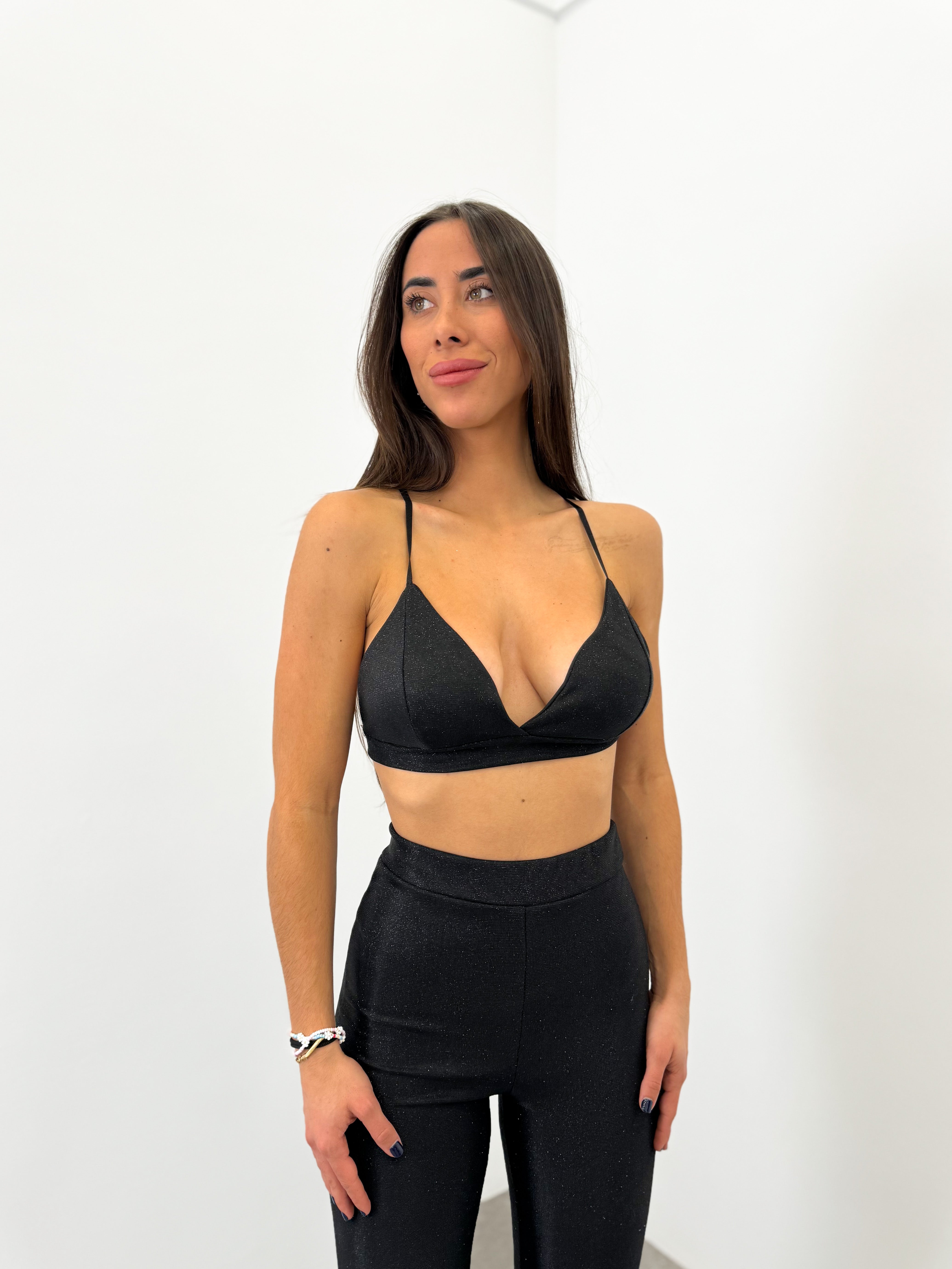 Top lurex conjunto negro