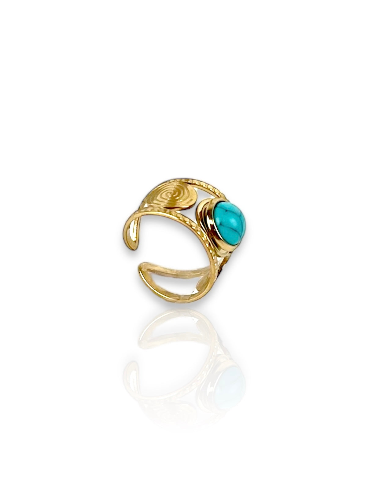 Anillo big blue dorado