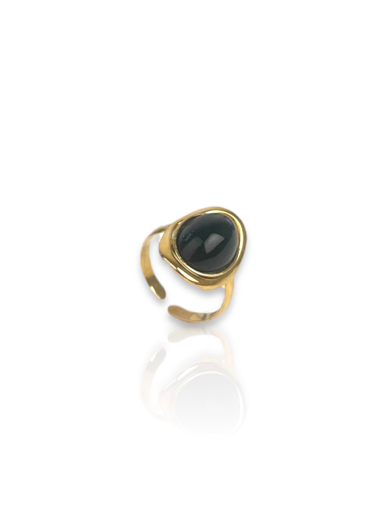 Anillo óvalo negro