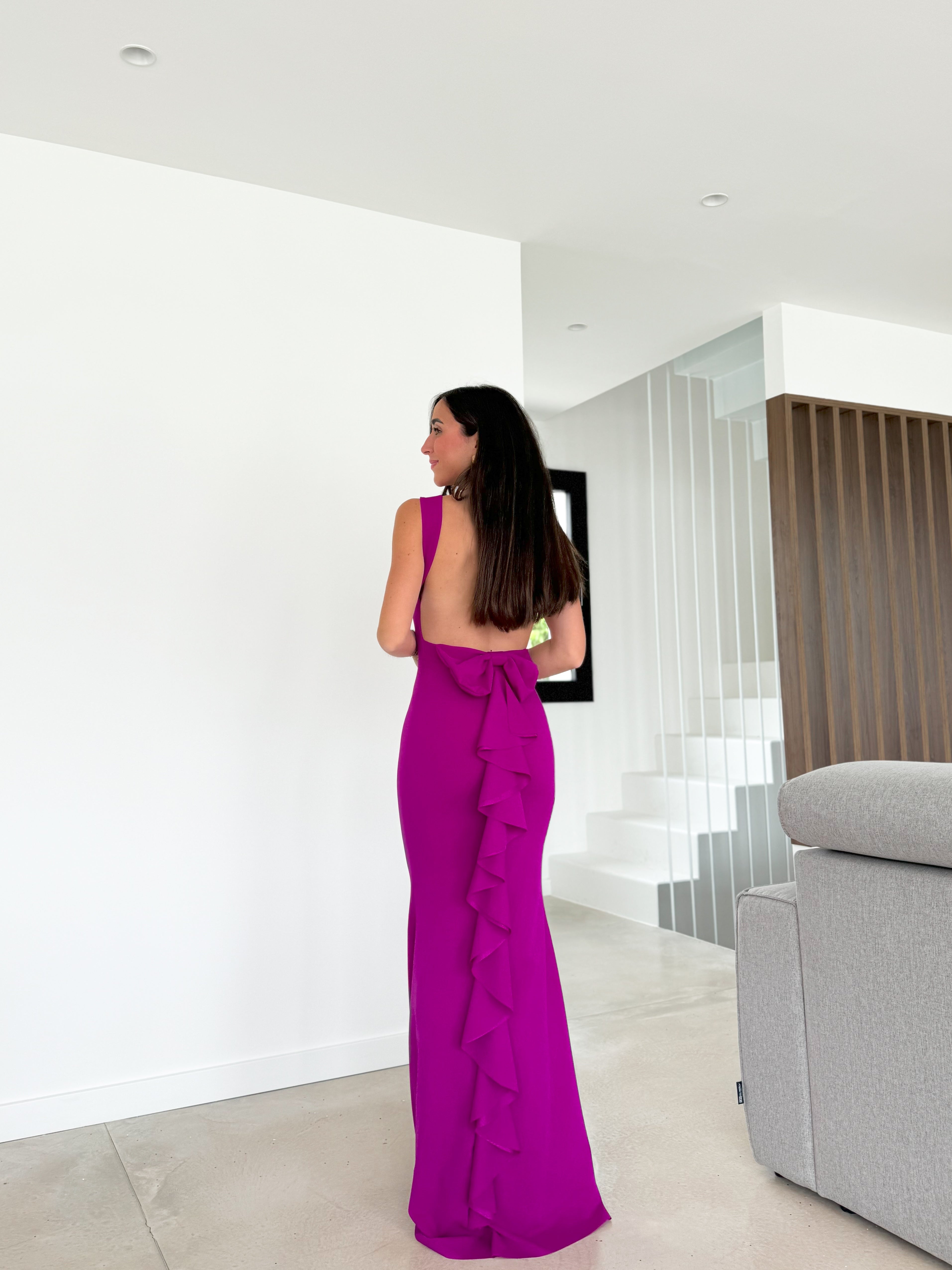 Vestido largo sirena buganvilla