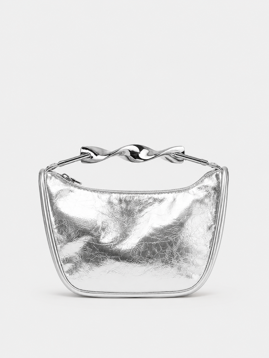 Clutch semiluna prateada