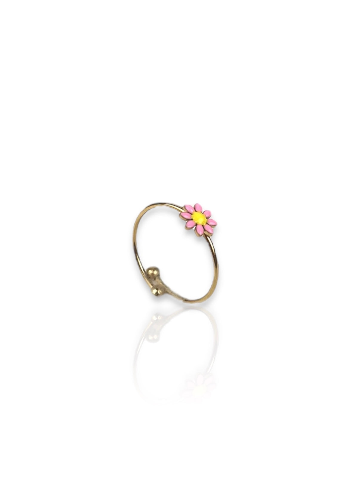 Anillo flor rosa dorado