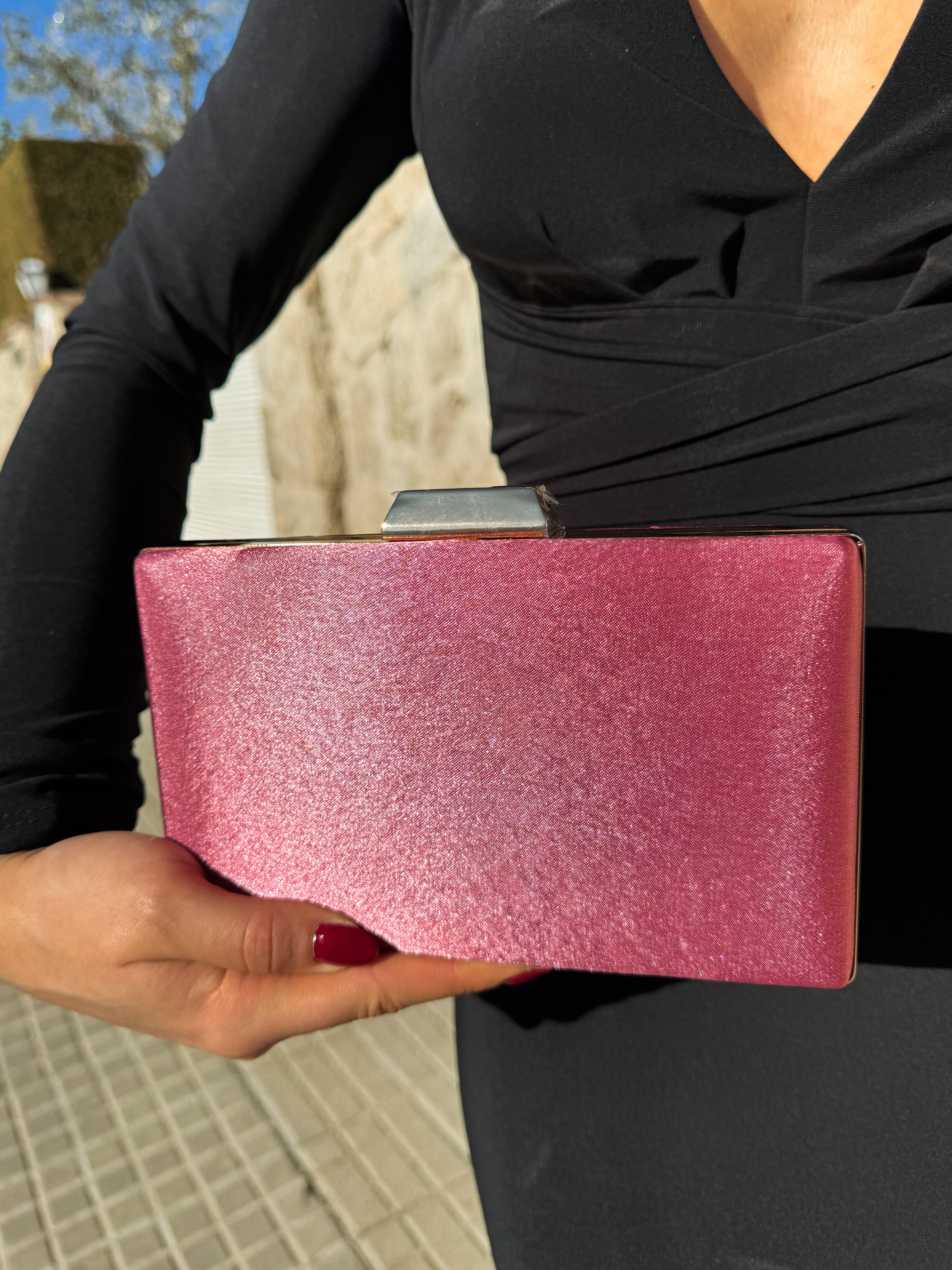 Clutch satinado colorete