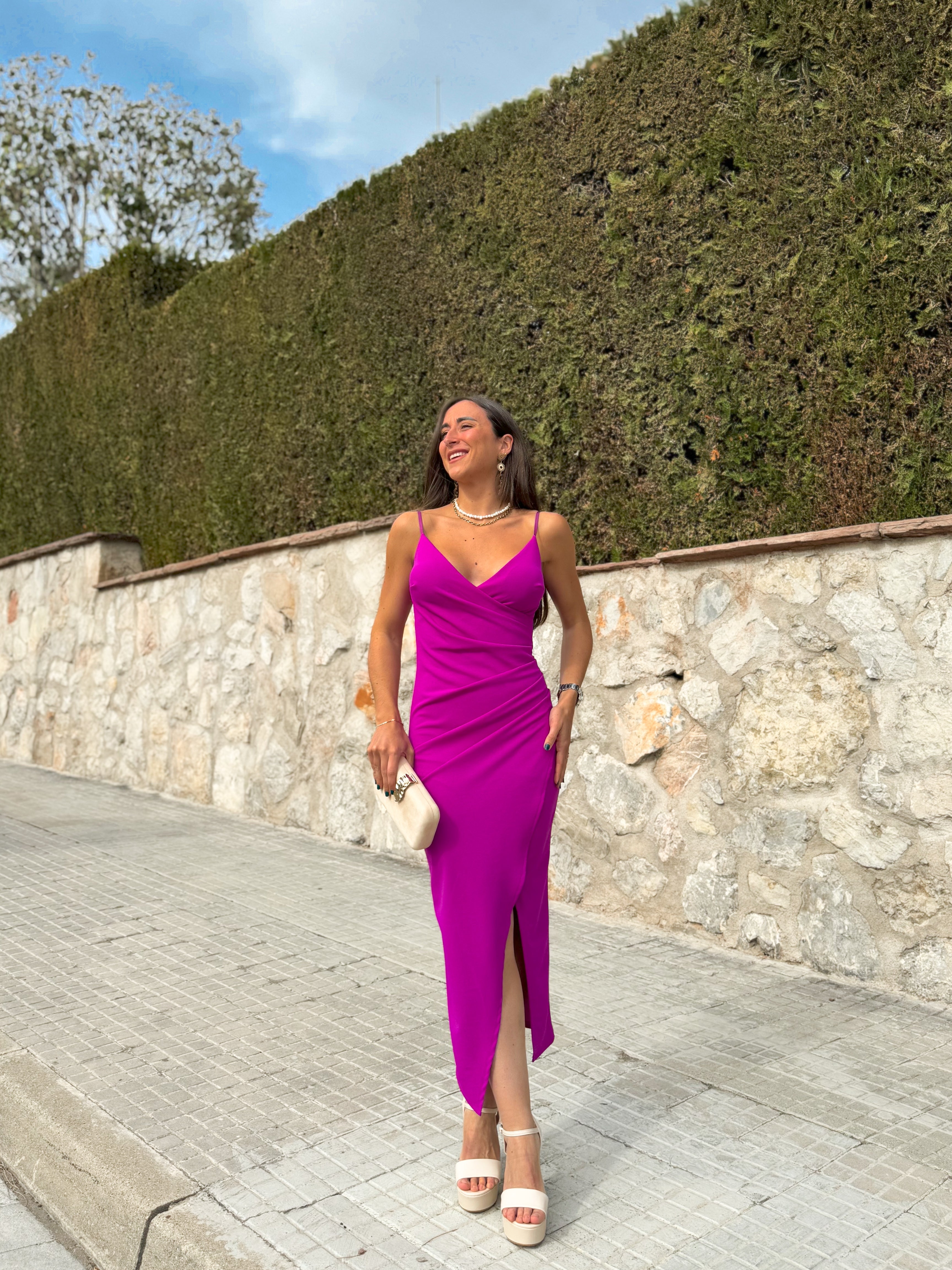 Vestido midi tirantes amarena