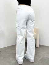 Pantalón loneta cargo blanco