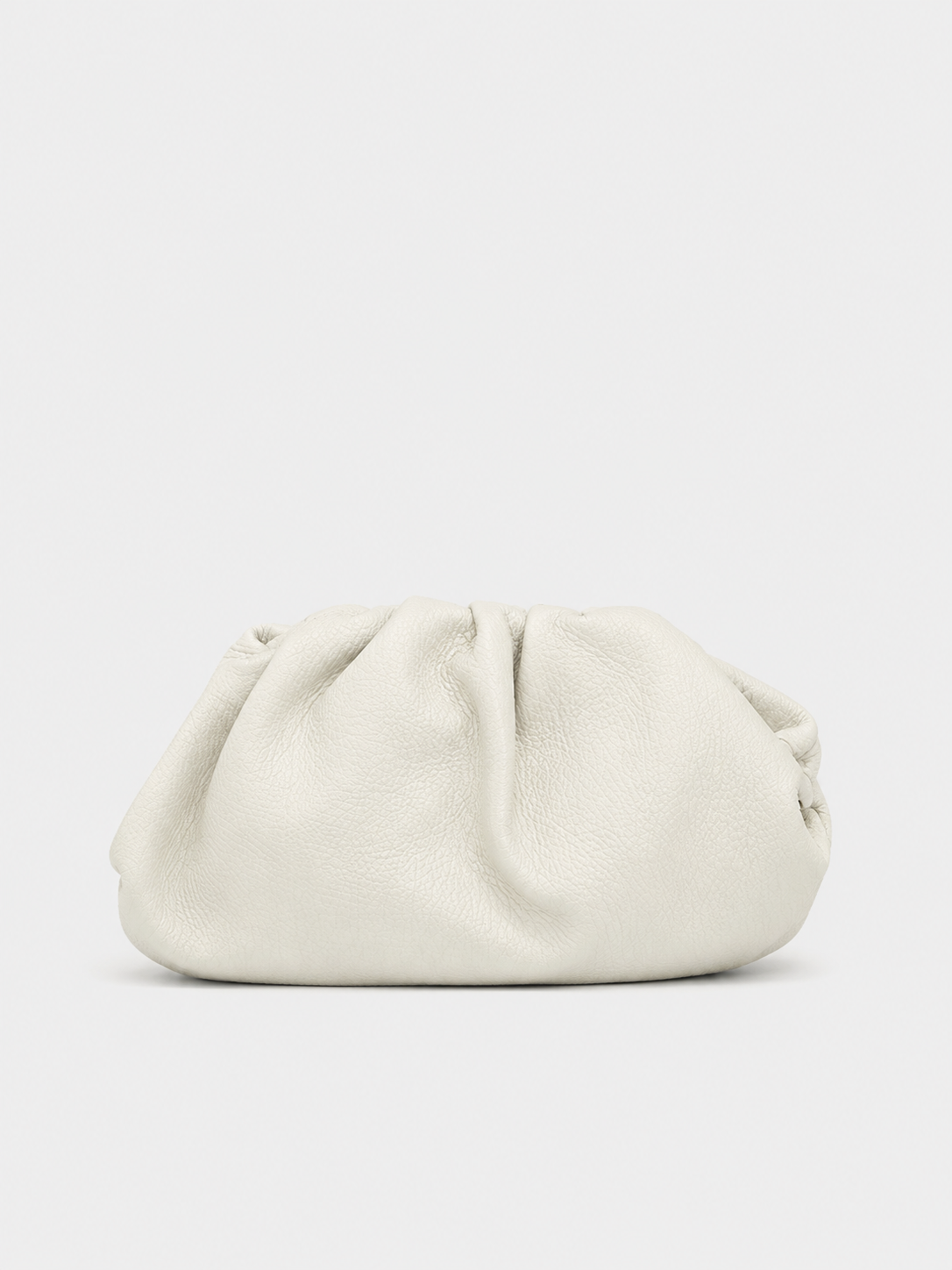 Pochette in pelle color crema