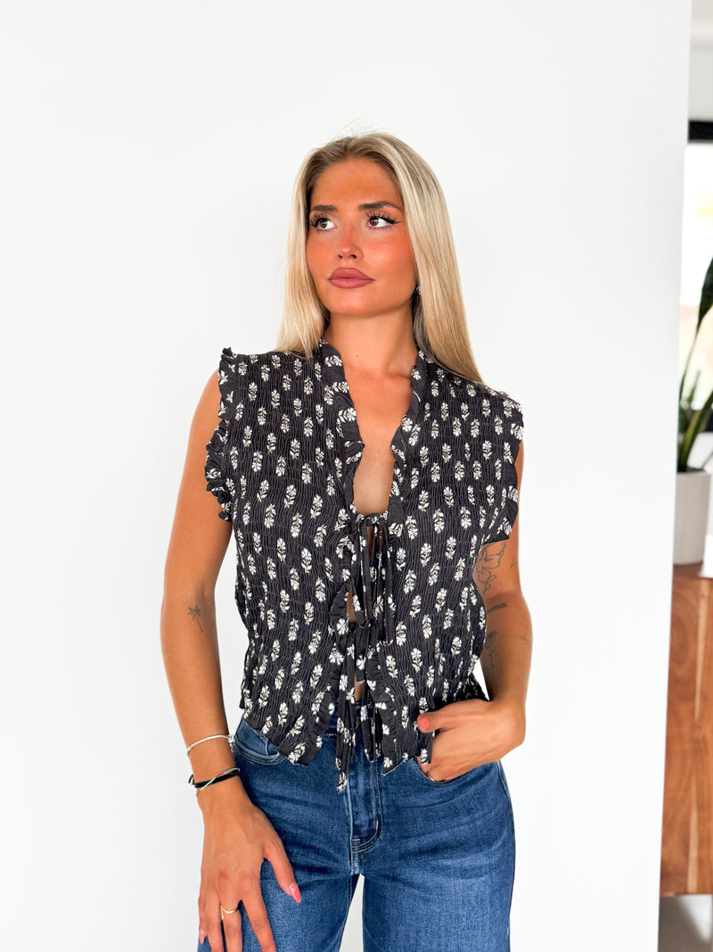 Blusa lazos nido flores