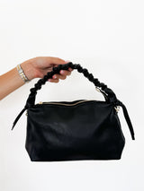 Bolso piel hombro rizo negro