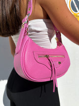 Bolso hombro baguette rosa