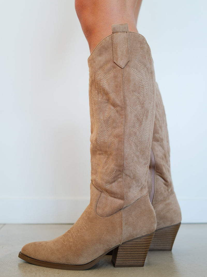 Bota cowboy ante beige