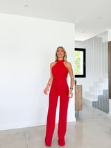 Mono halter crepe rojo