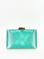 Clutch satinado verde turquesa