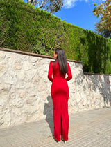 Vestido nudo cut rojo