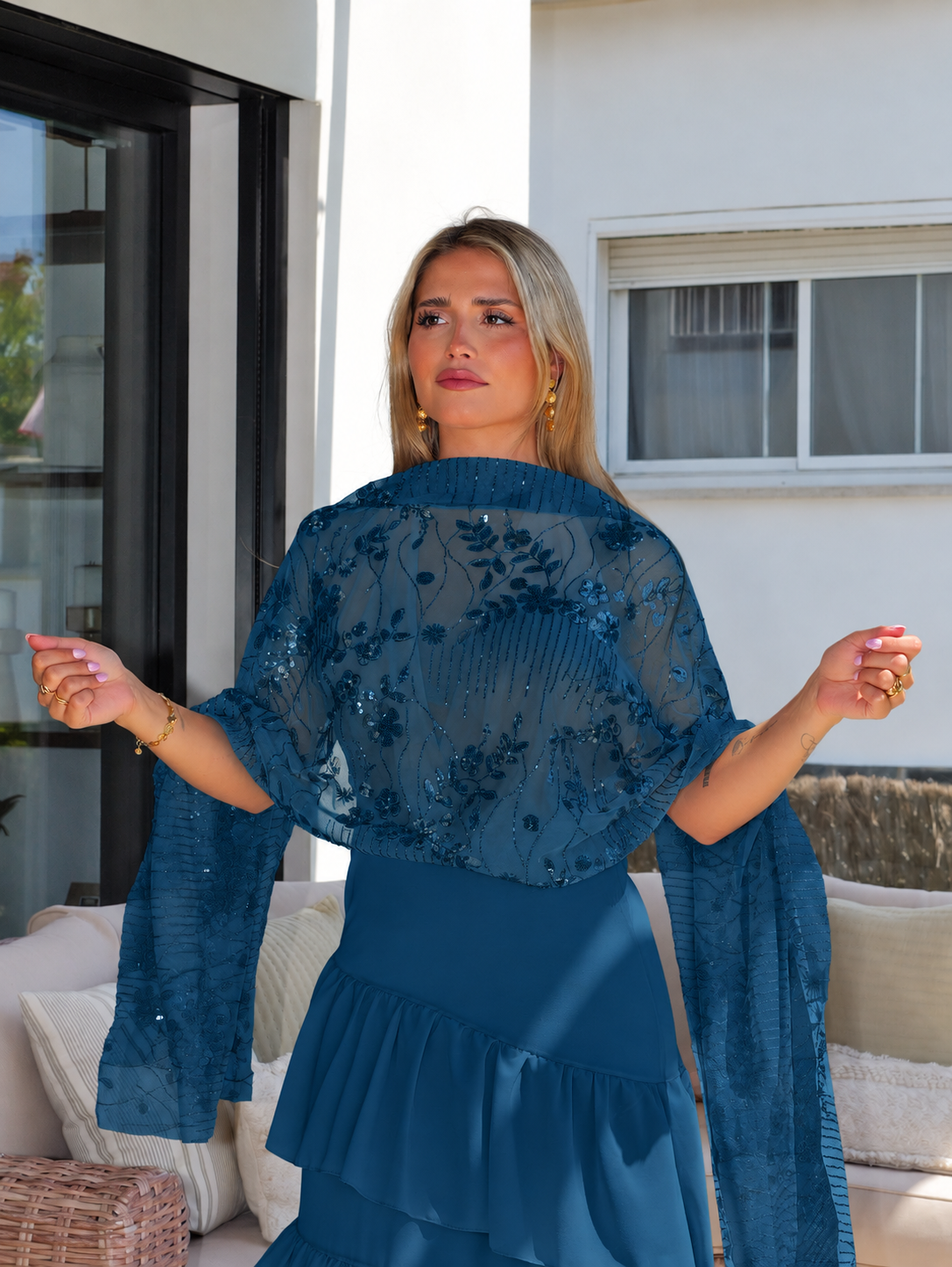 Foulard detalles pedreria petróleo