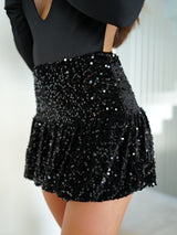 Falda pomposa glitter negro