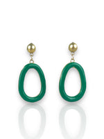 Pendientes anilla piedra verde