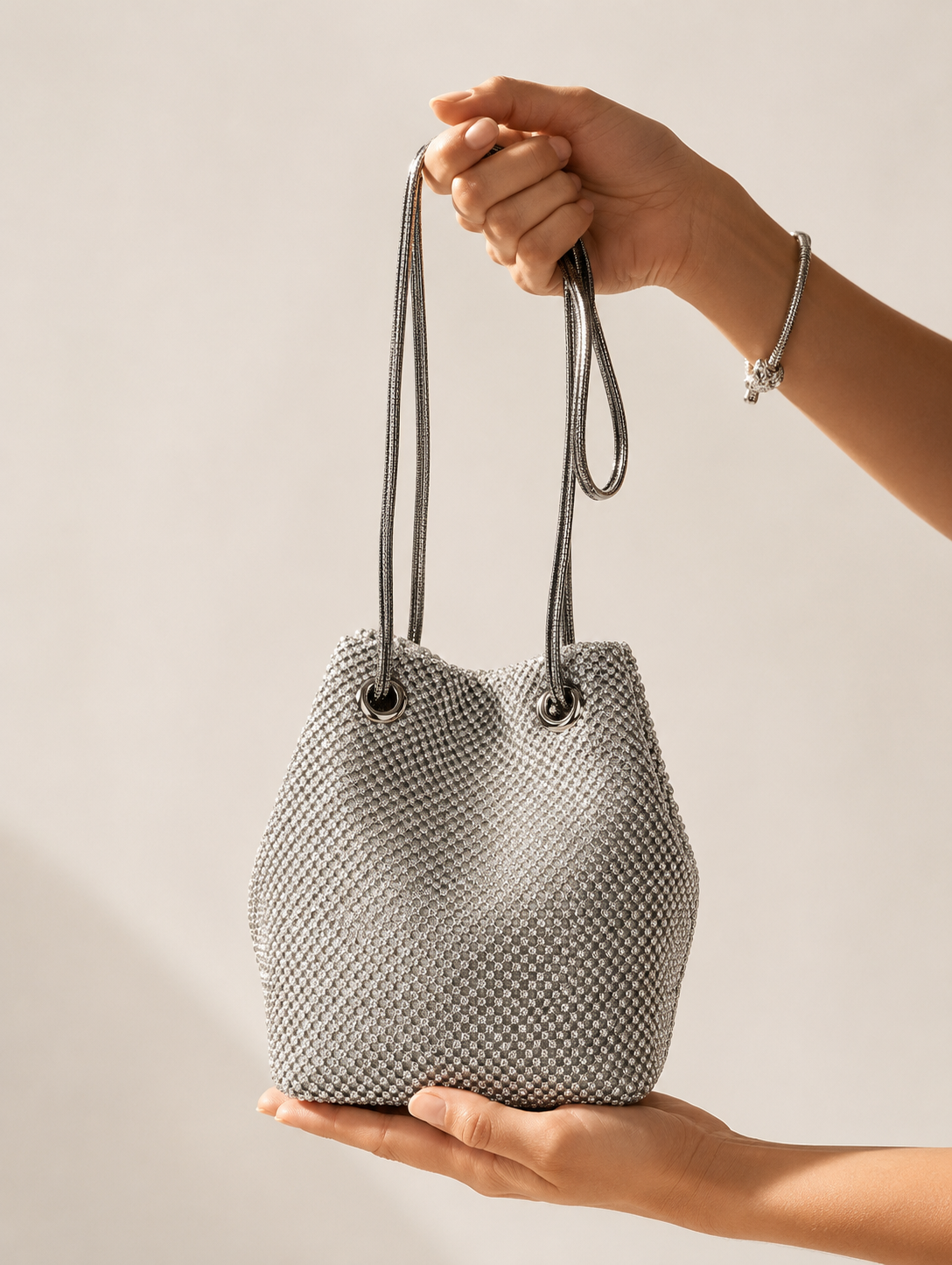 Clutch saco fiesta plateado