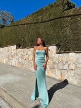 Vestido palabra tirantes entrelazado menta