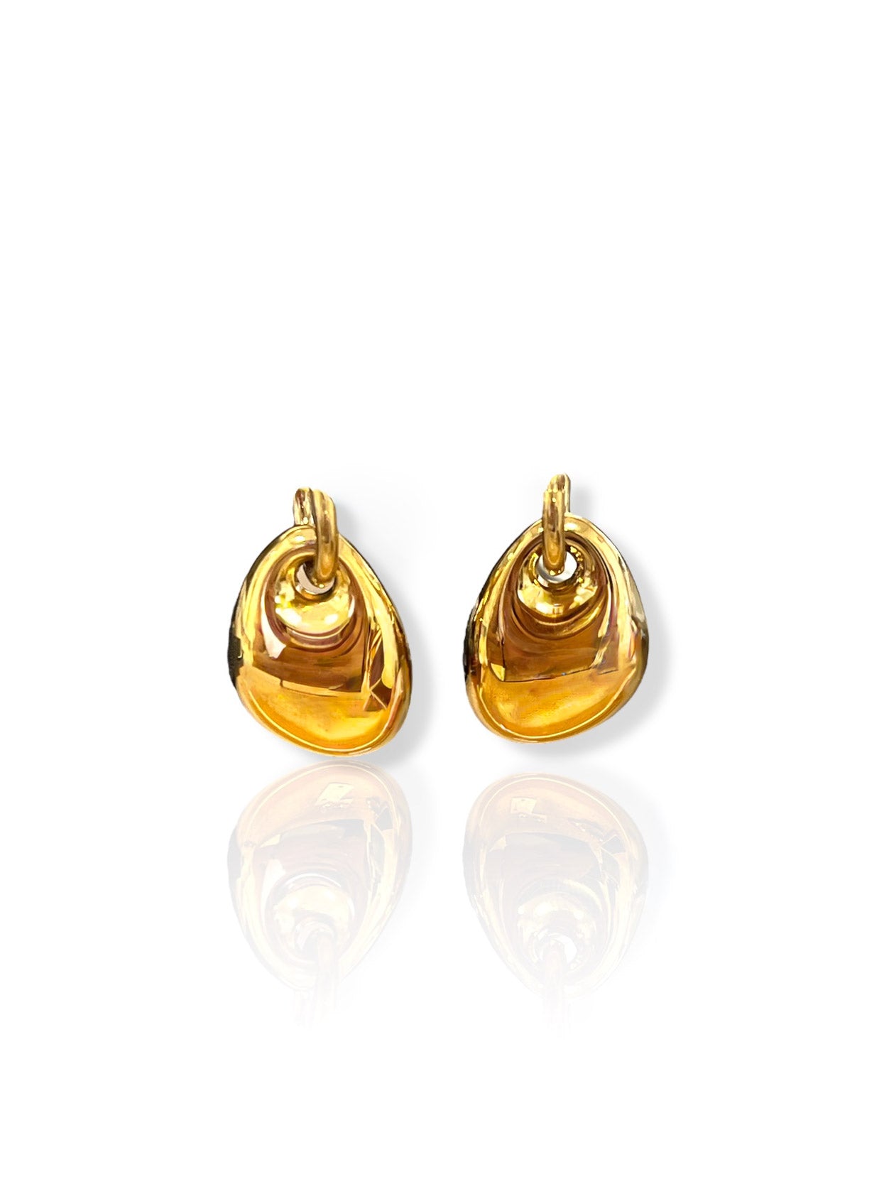 Pendientes óvalo asimétrico dorado