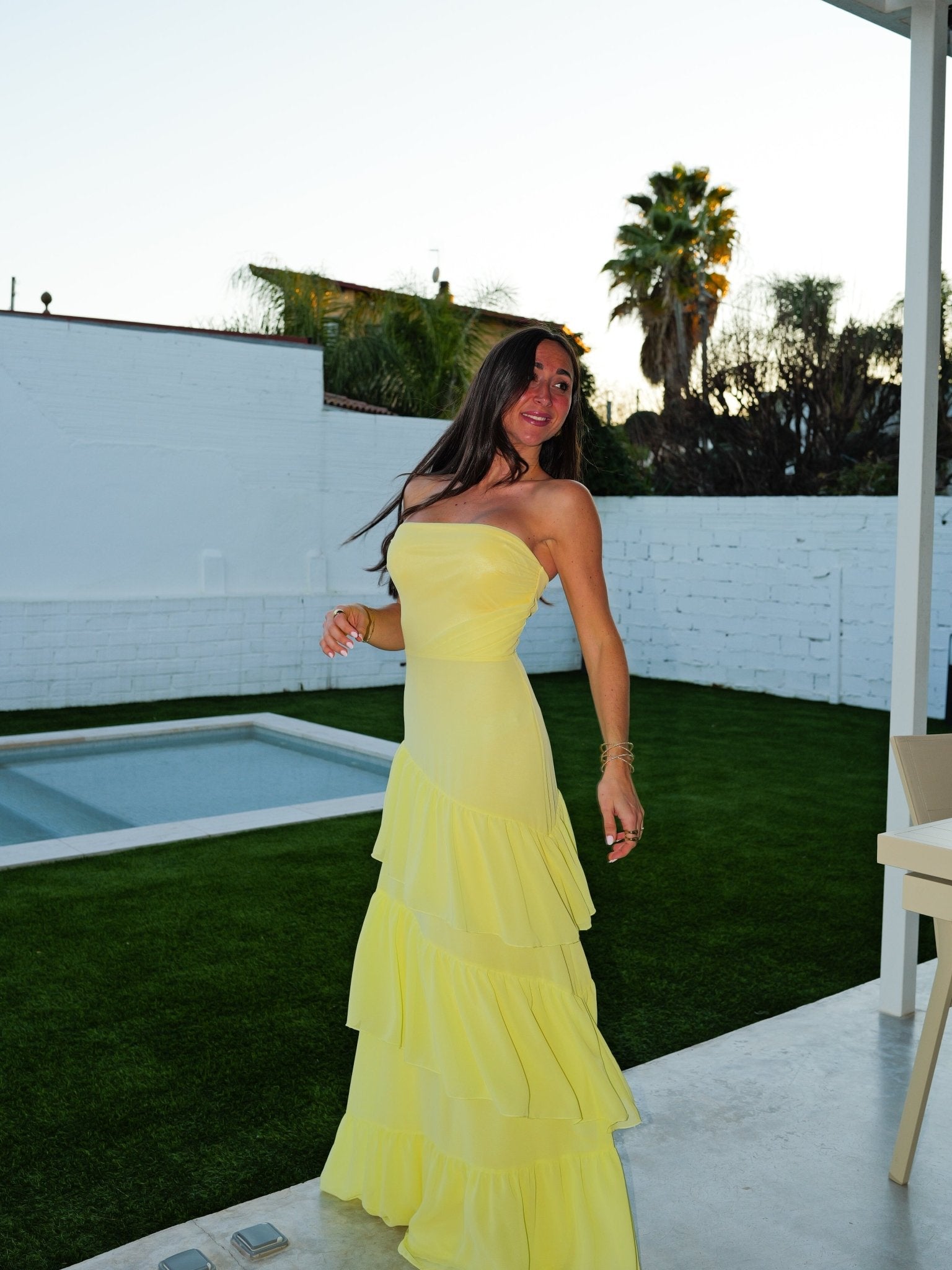 Vestido palabra volantes amarillo - SORELLAS