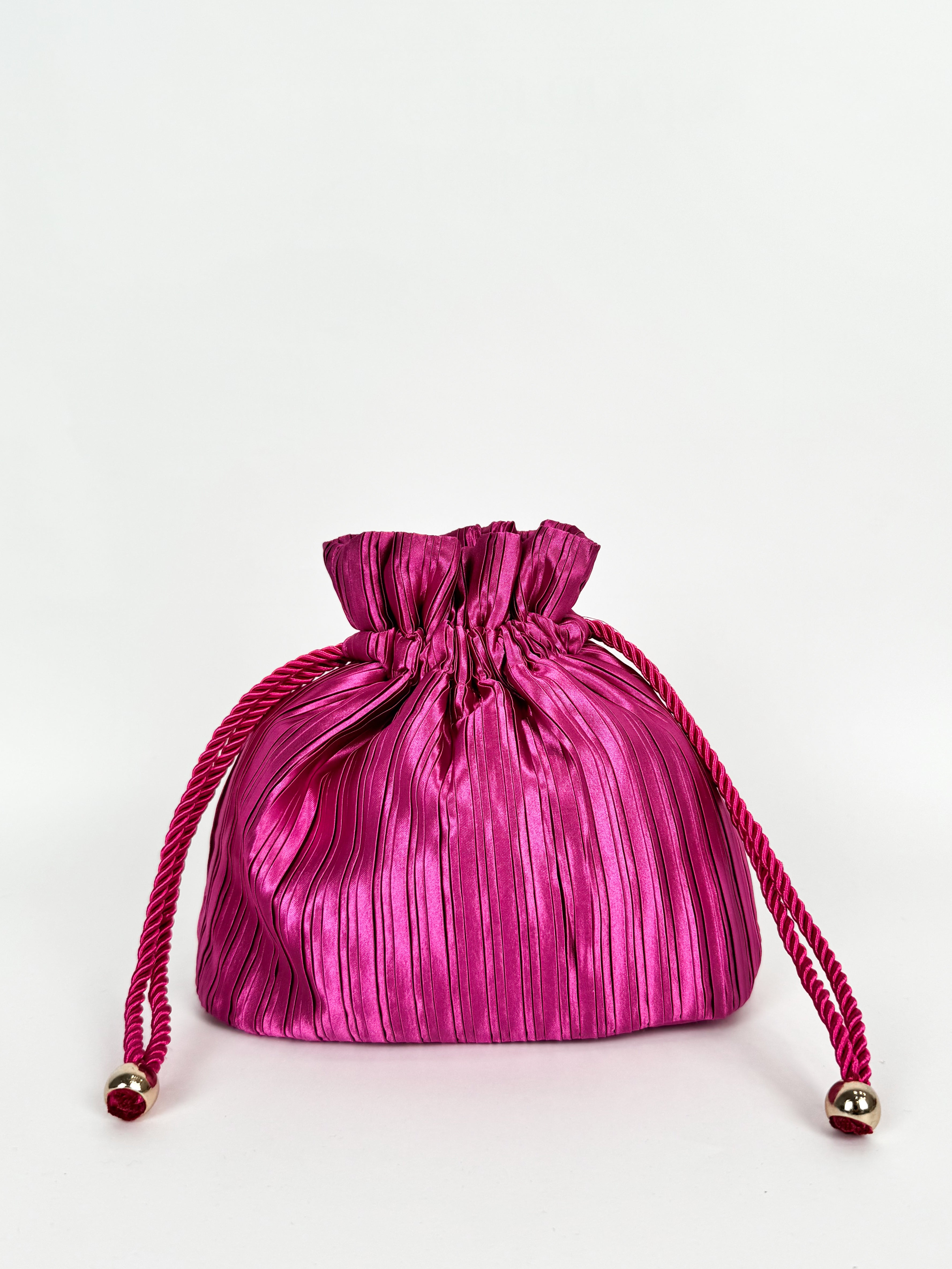 Clutch saco satinado fucsia