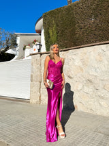 Vestido corsé brillos ballenas rosa