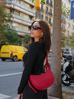 Bolso shoulder piel burdeos