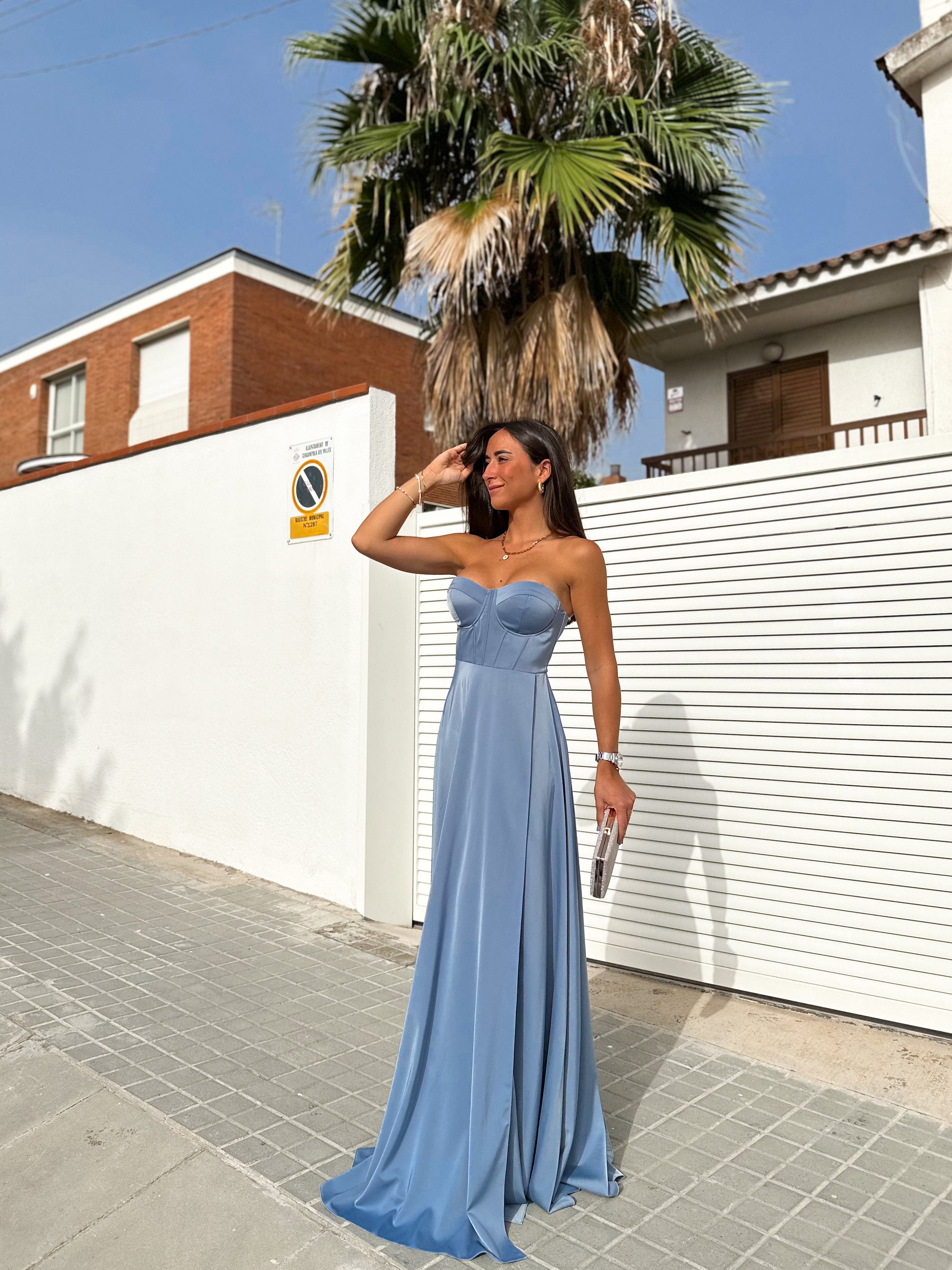 De Honor Traje Azul Cielo Para Mujer Vestido Formal Vestido Fiesta