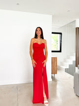 Vestido corazon ajustado rojo