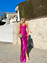 Vestido corsé brillos ballenas rosa