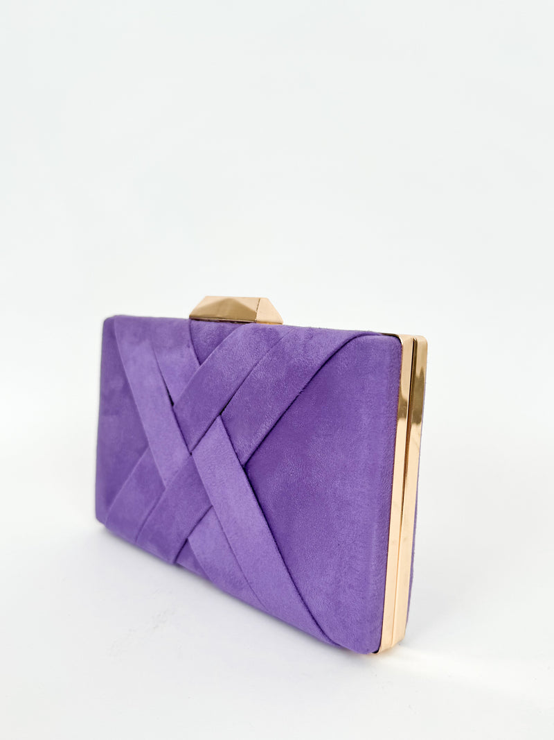 Clutch trenzado lila