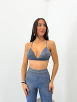 Top lurex conjunto azul