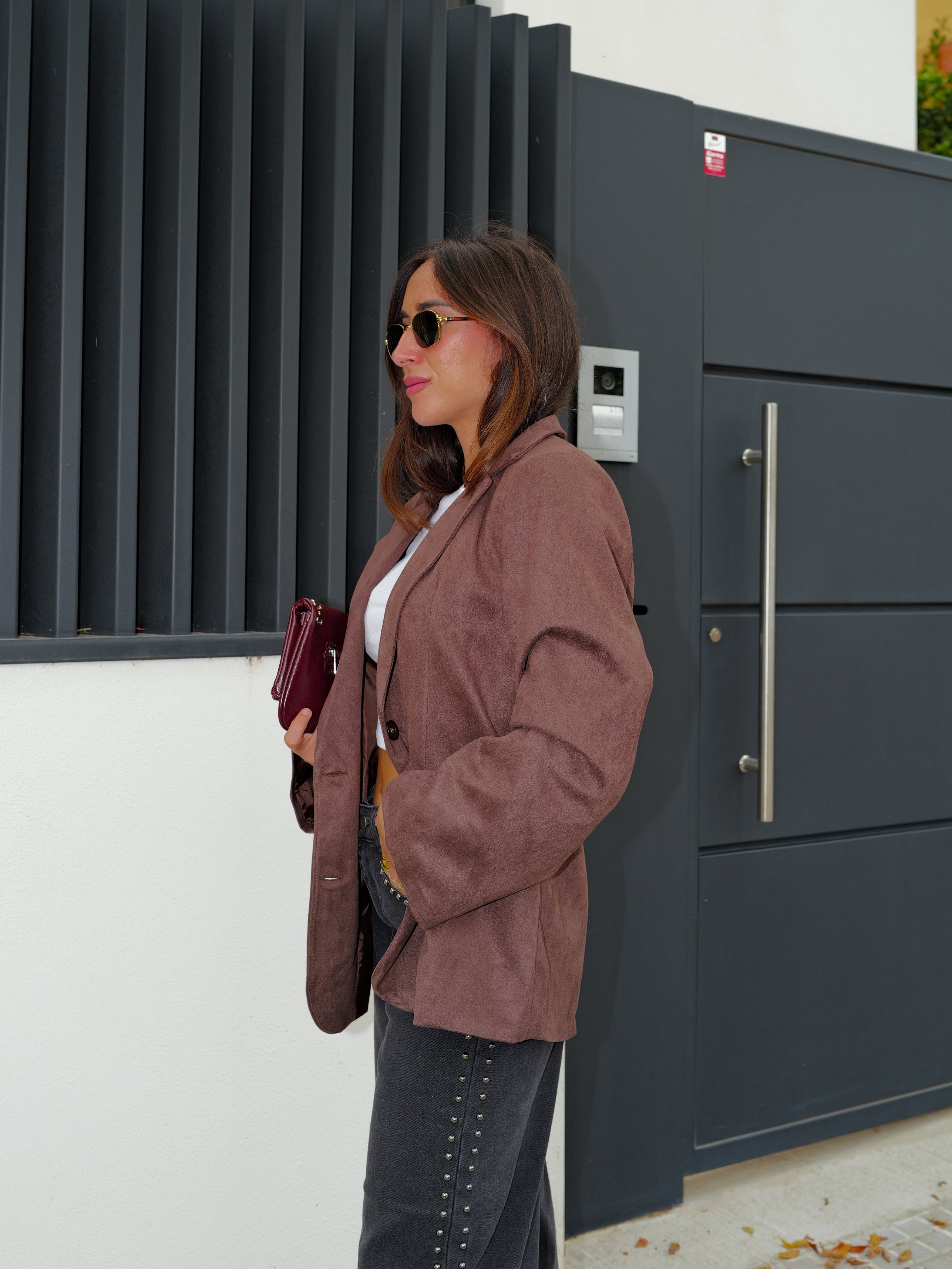 Blazer ante chocolate