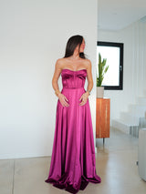 Vestido palabra corse satin amarena