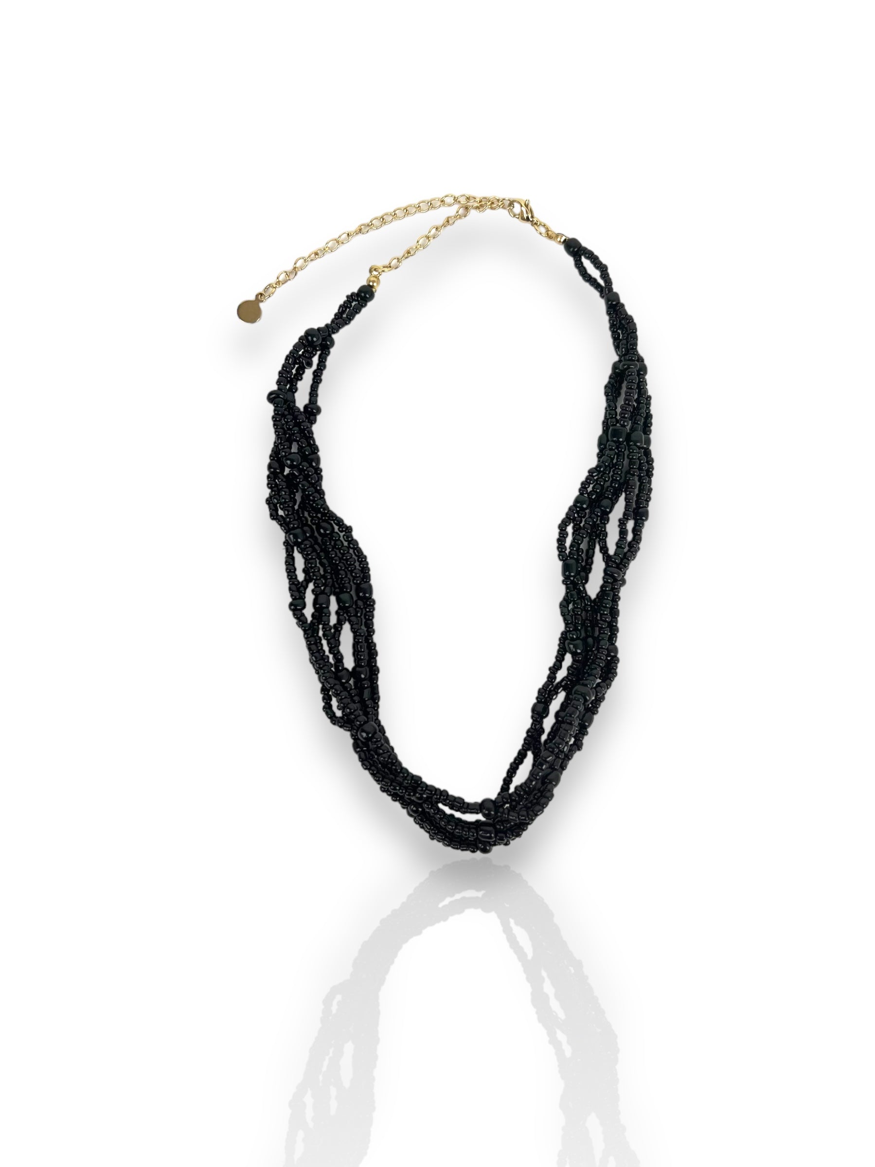 Collar multi perlas negras