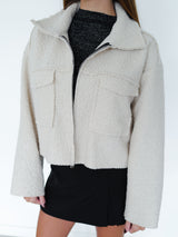 Chaqueta lana beige