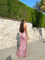 Vestido corse pedreria rosa