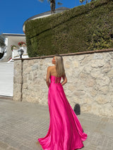 Vestido corse palabra fucsia