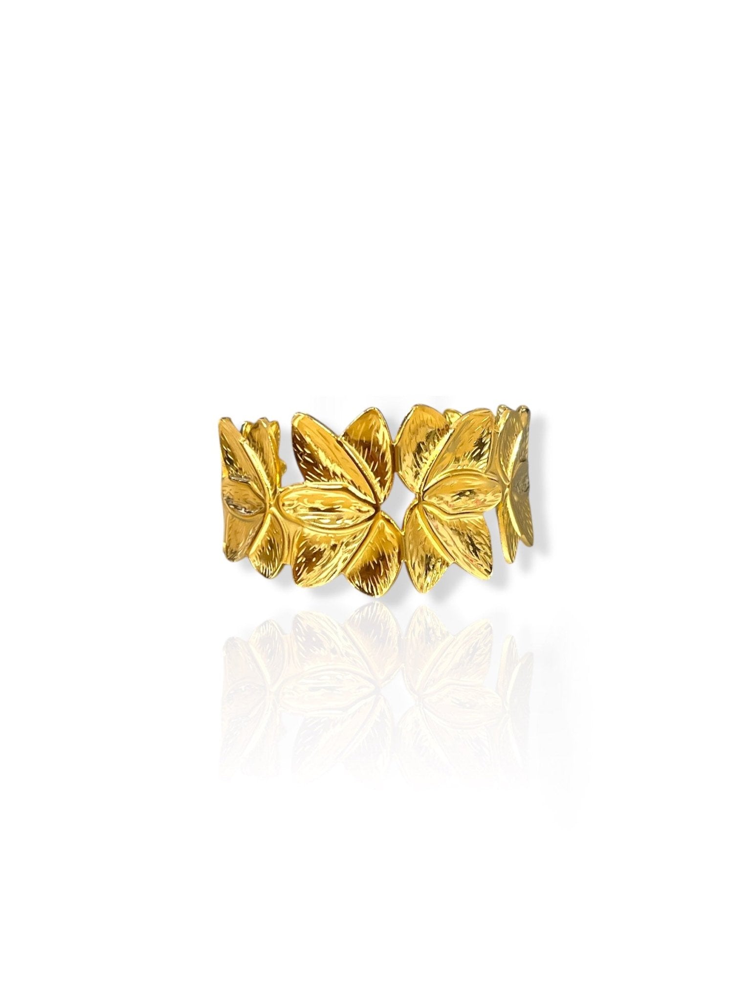 Brazalete efecto flor dorado - SORELLAS