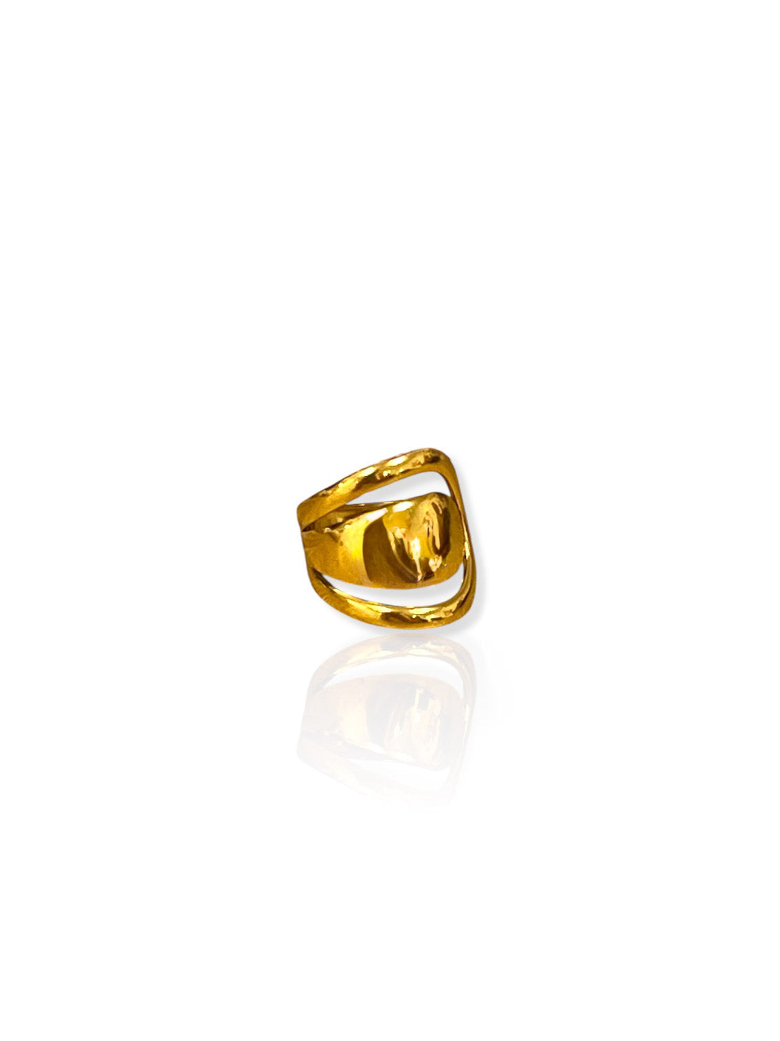 Anillo asim contorno dorado