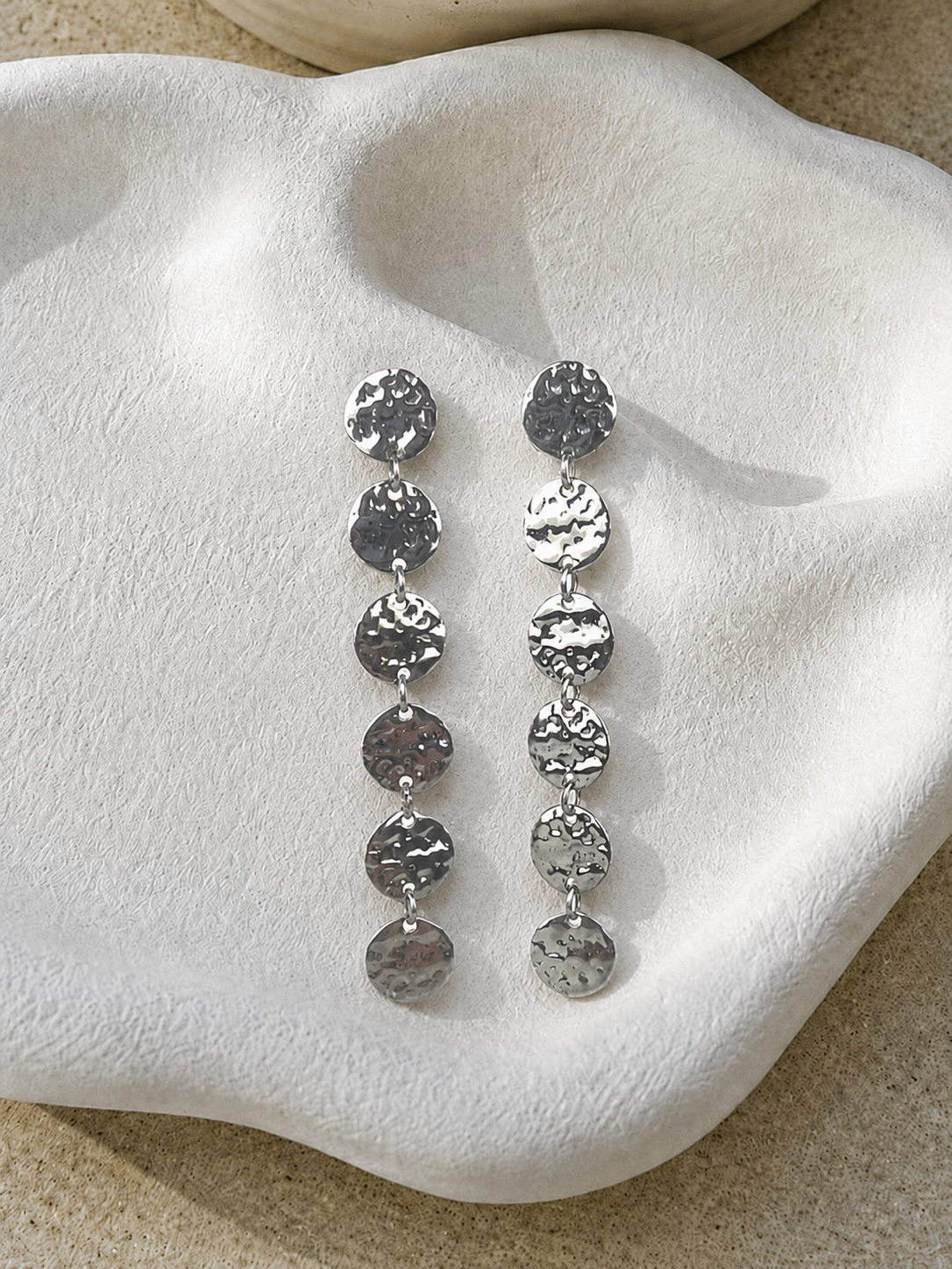 ORECCHINI con medaglioni placcati argento