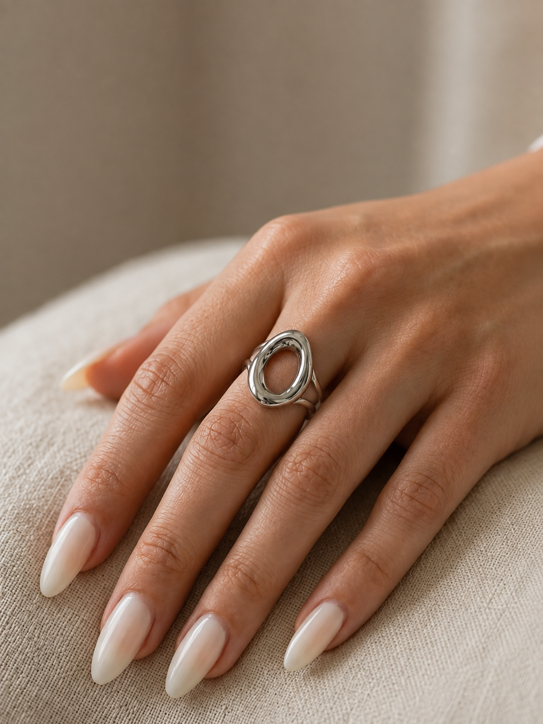Silver hoop ring