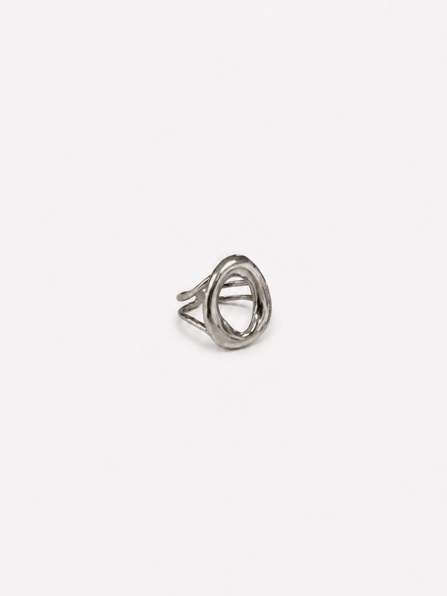 Silver hoop ring
