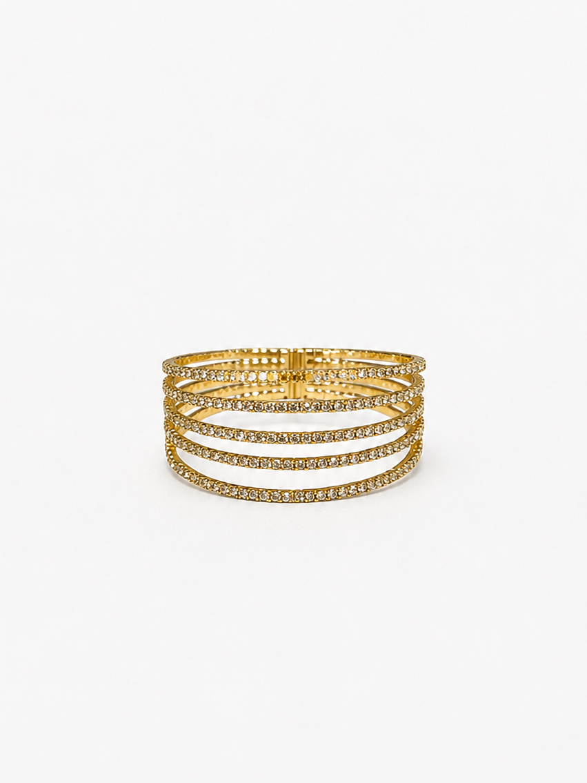 Bracelet à anneaux brillants dorés