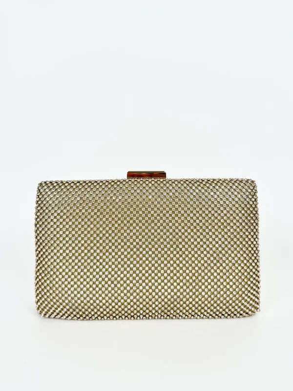 Pochette à effet pailleté or