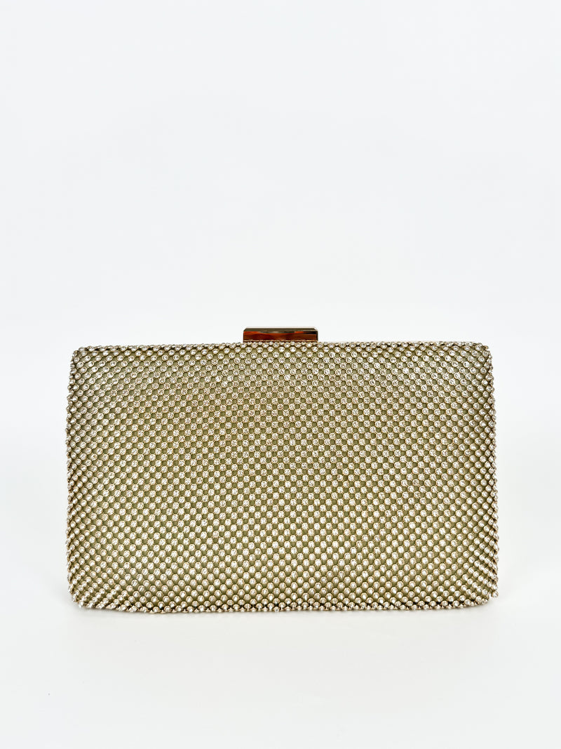 Clutch brillos dorado efecto