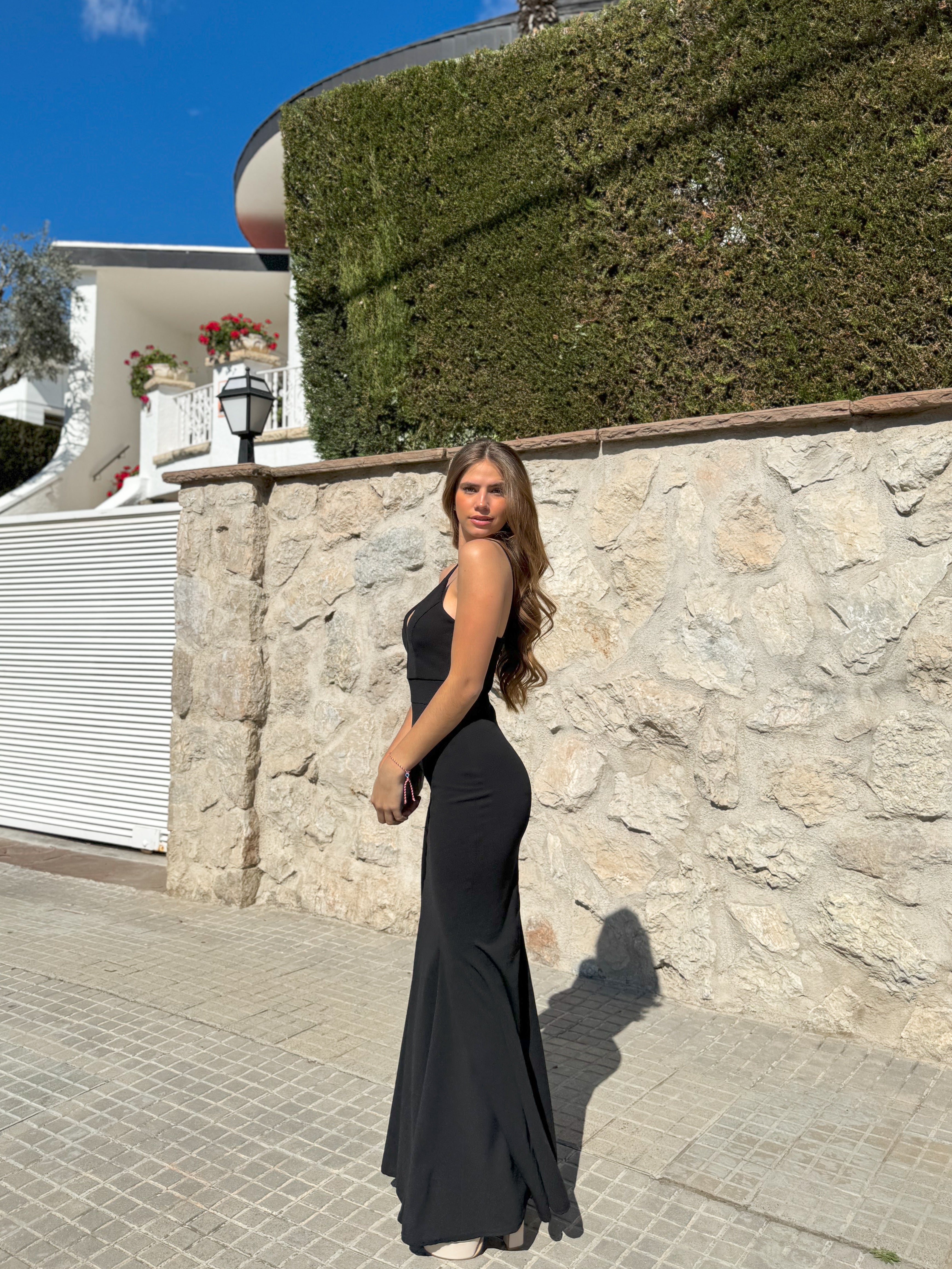 Vestido largo corazon sirena negro