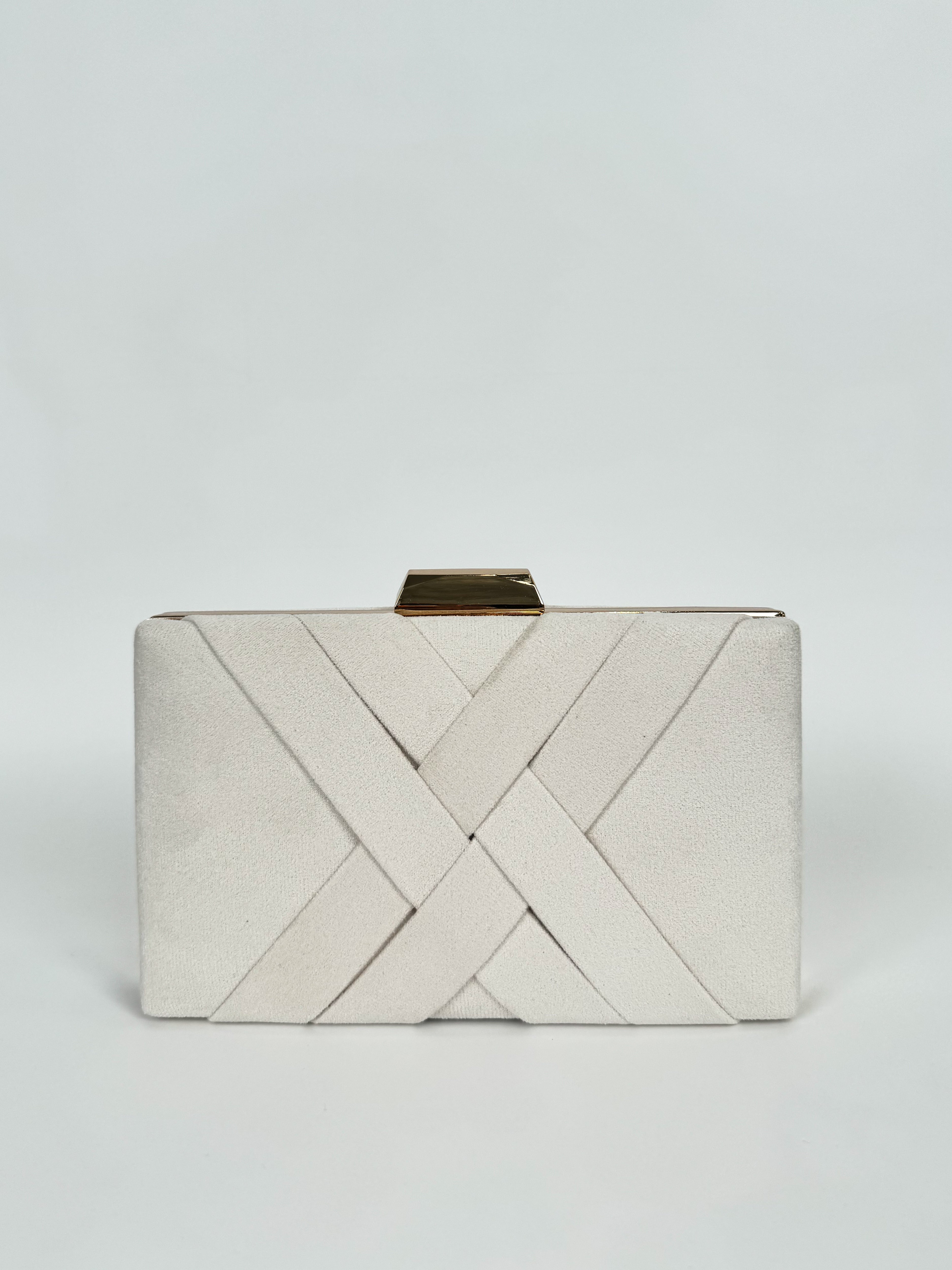 Clutch trenzado beige