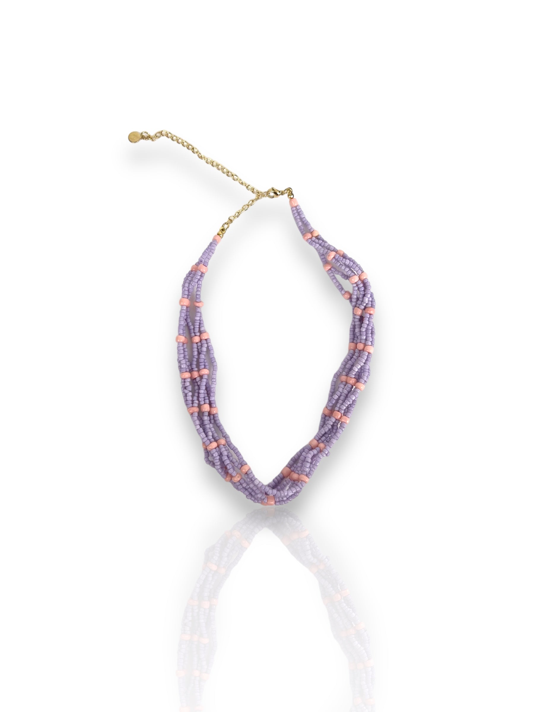 Collar multi perlas lilas